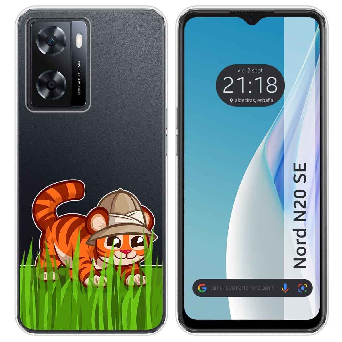 Funda Silicona Transparente para Oneplus Nord N20 SE diseño Tigre Dibujos