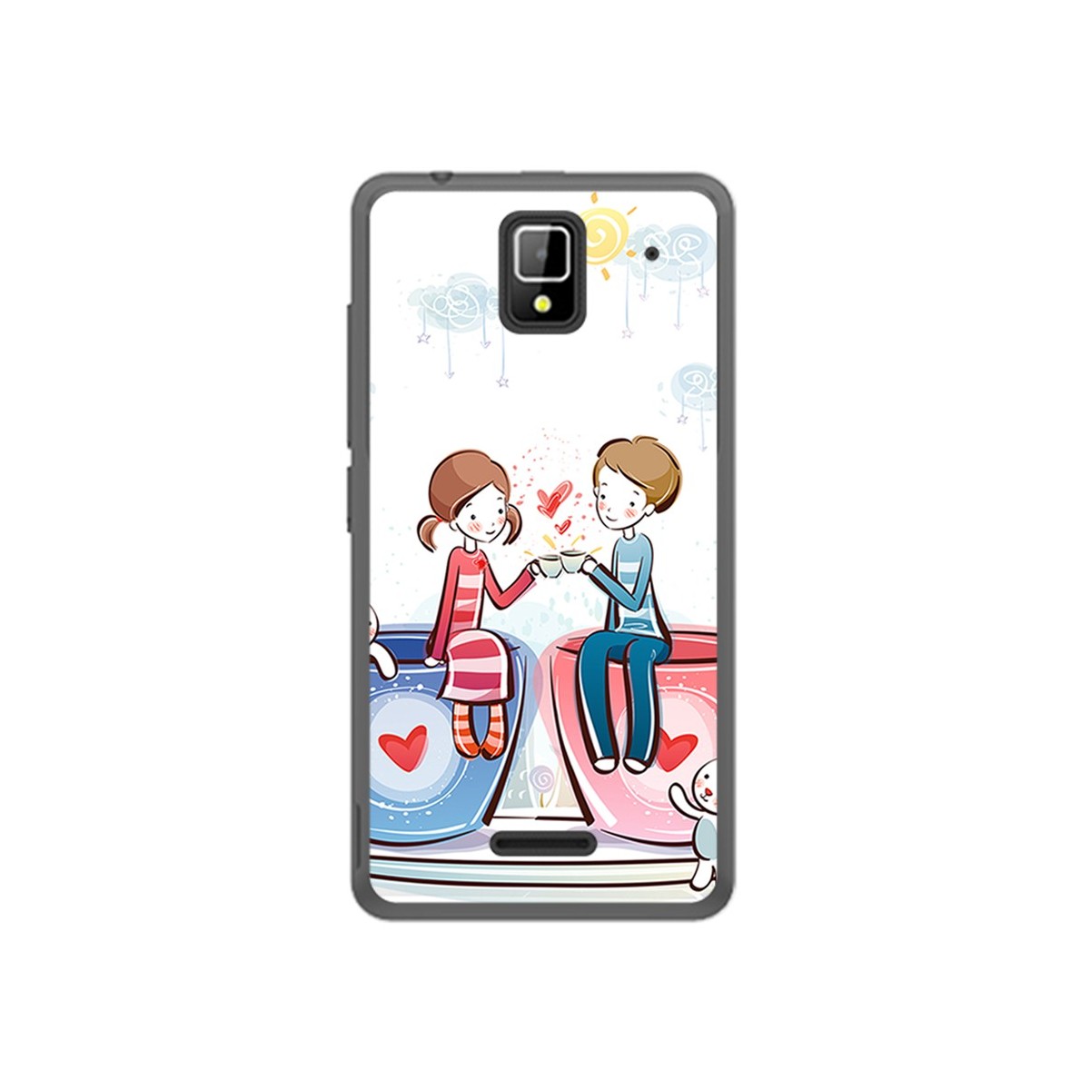 Funda Gel Tpu para Orange Rise 33 Diseño Cafe Dibujos