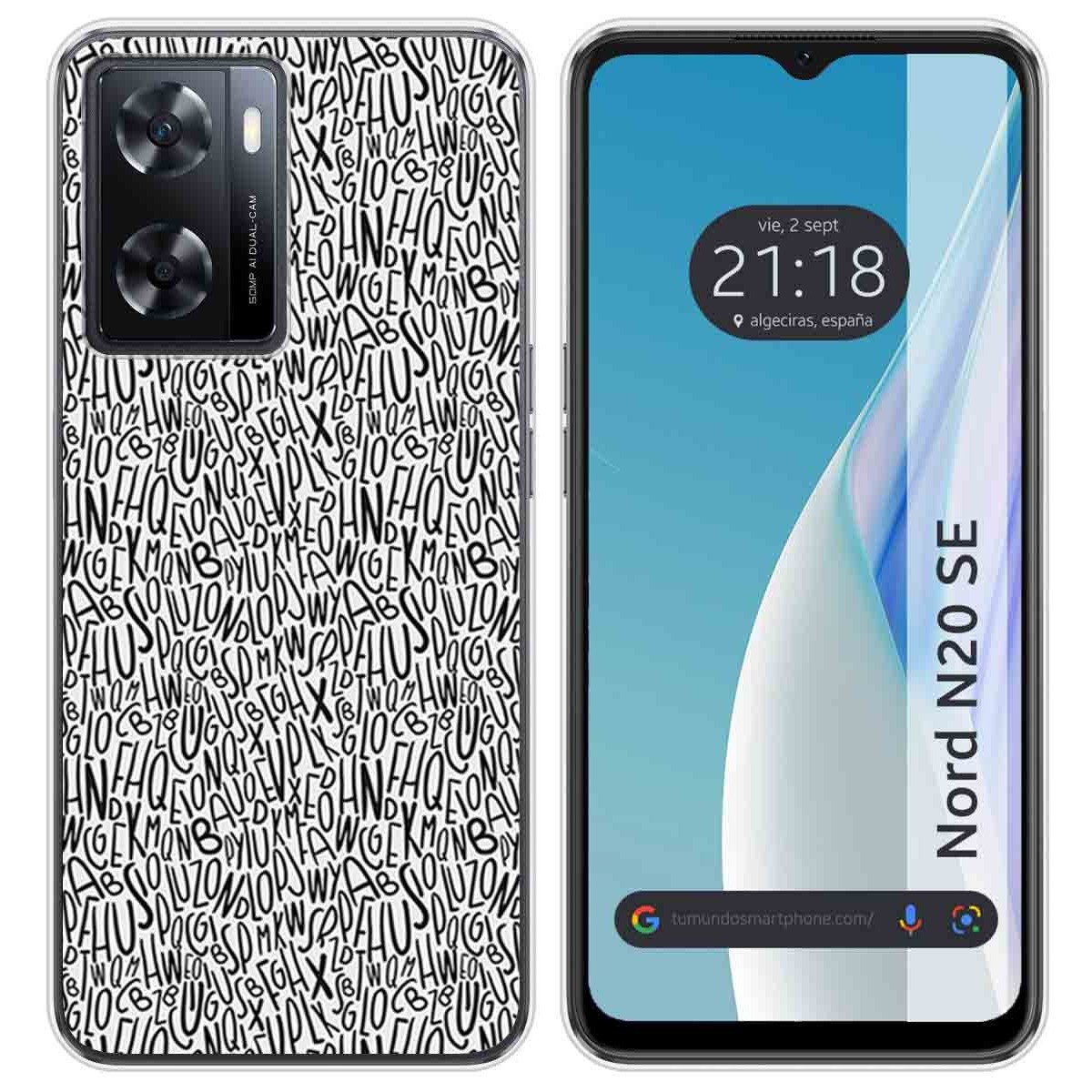 Funda Silicona para Oneplus Nord N20 SE diseño Letras Dibujos