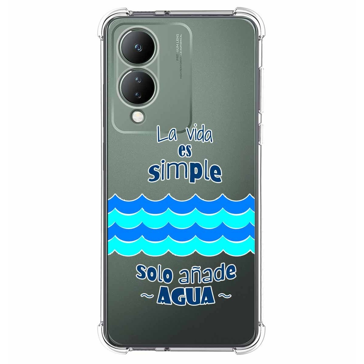 Funda Silicona Antigolpes para Vivo Y17s diseño Agua Dibujos