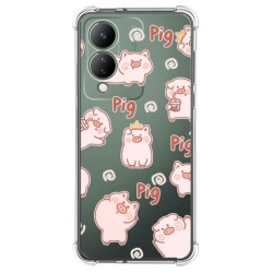 Funda Silicona Antigolpes para Vivo Y17s diseño Cerdos Dibujos