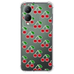 Funda Silicona Antigolpes para Vivo Y17s diseño Cerezas Dibujos