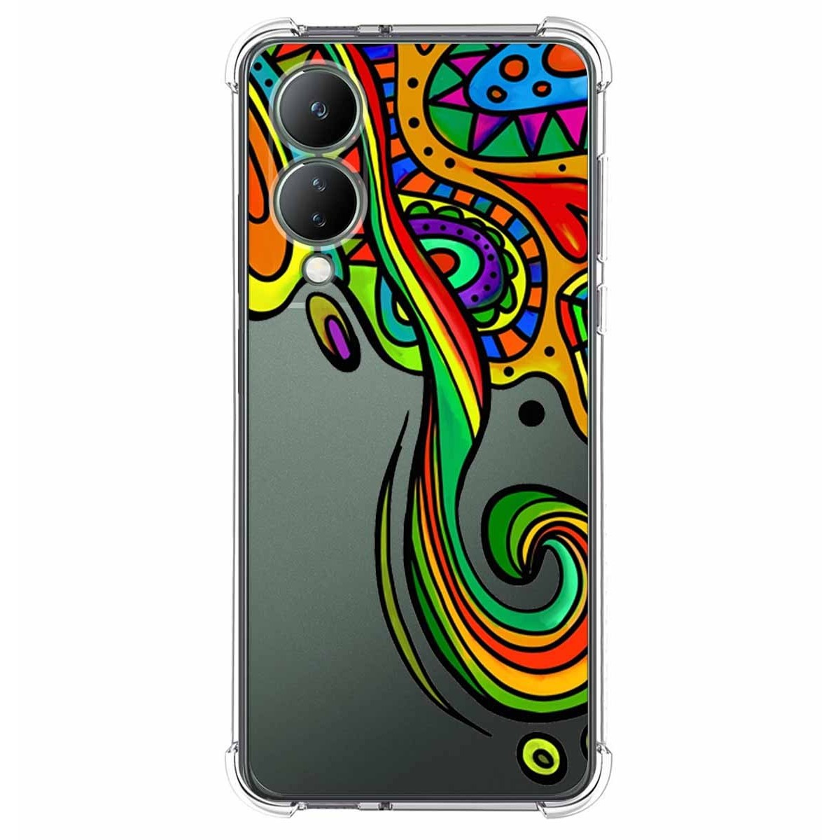 Funda Silicona Antigolpes para Vivo Y17s diseño Colores Dibujos