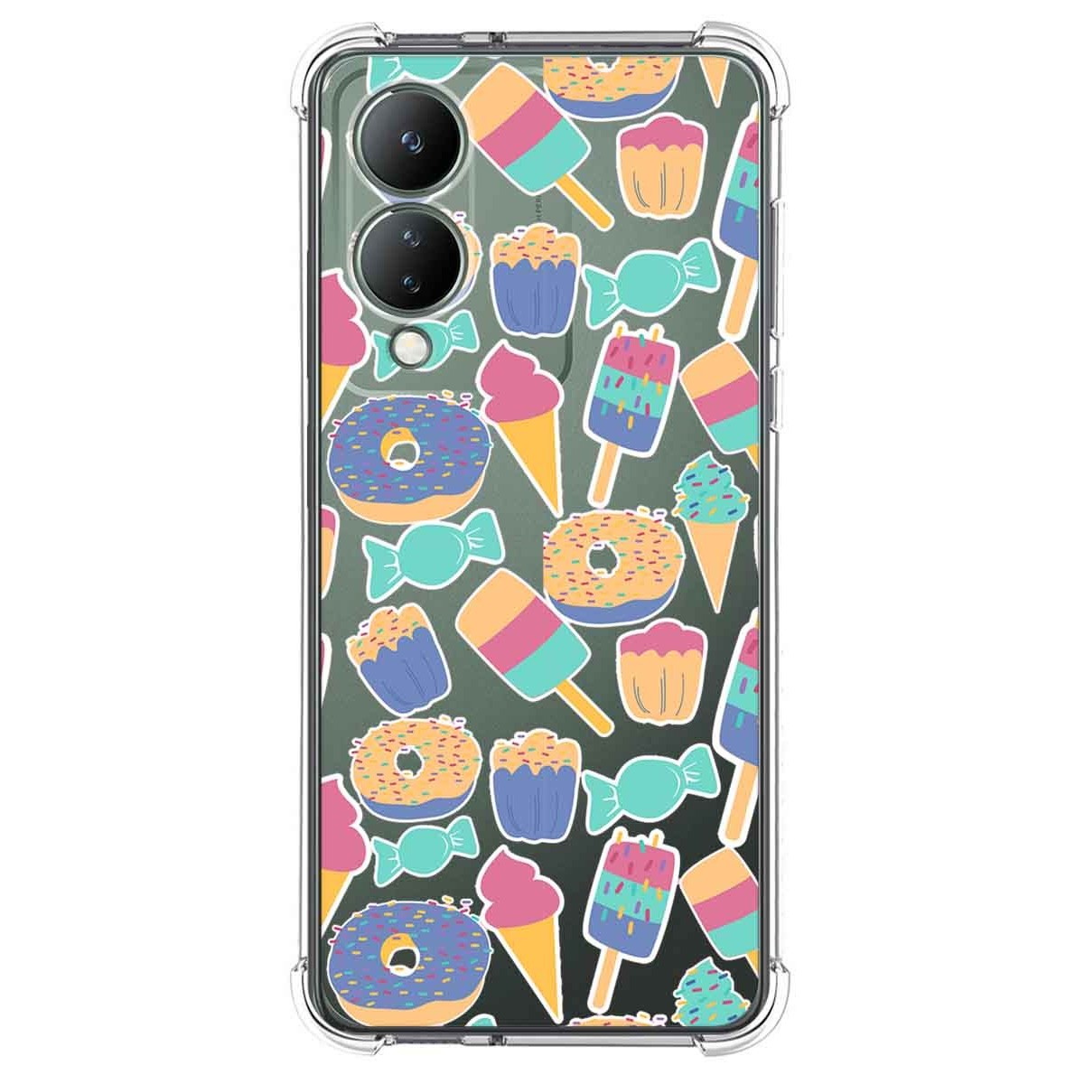Funda Silicona Antigolpes para Vivo Y17s diseño Dulces 02 Dibujos