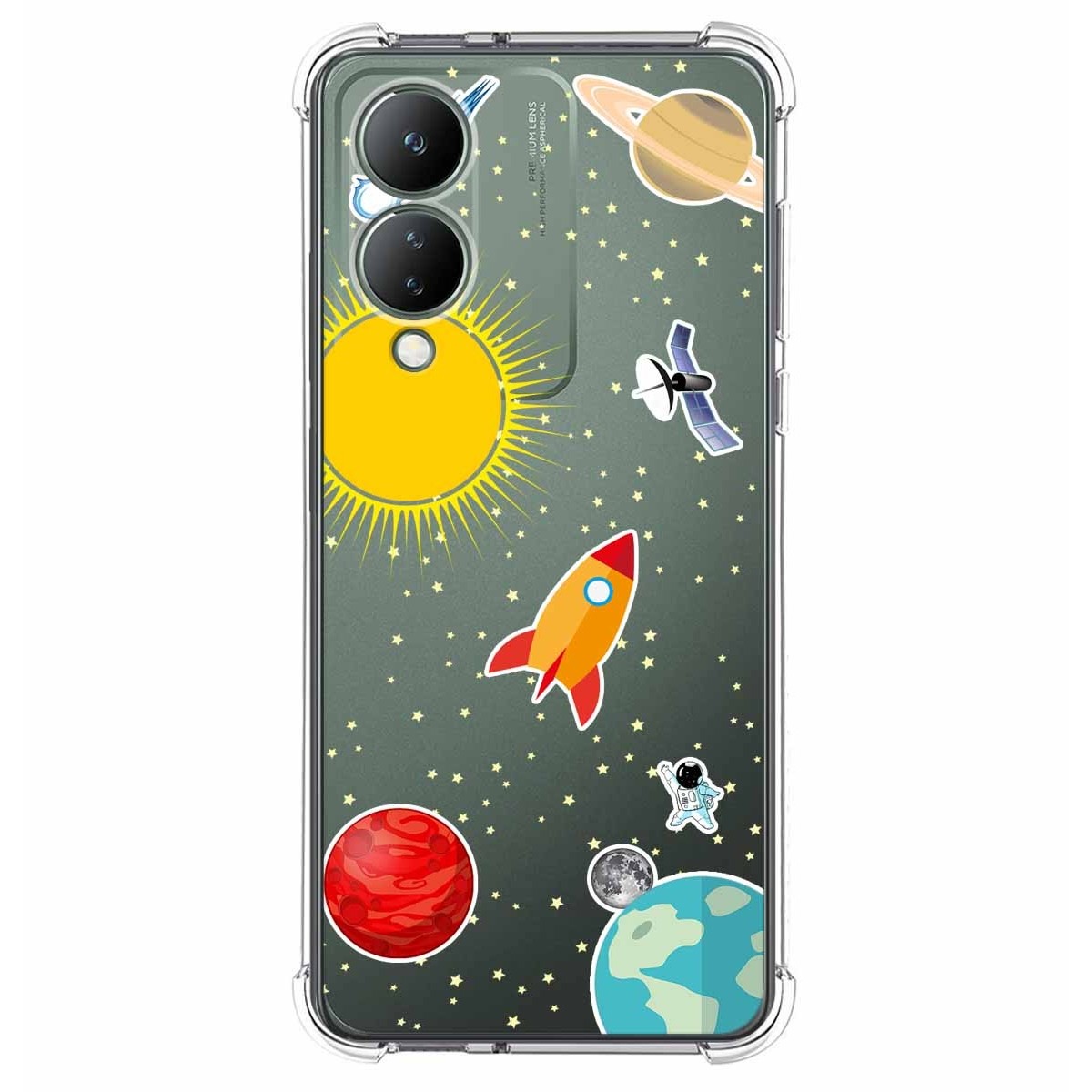 Funda Silicona Antigolpes para Vivo Y17s diseño Espacio Dibujos