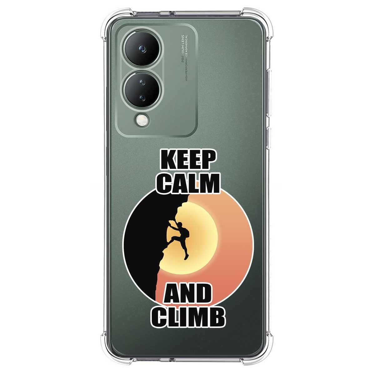 Funda Silicona Antigolpes para Vivo Y17s diseño Hombre Escalada Dibujos