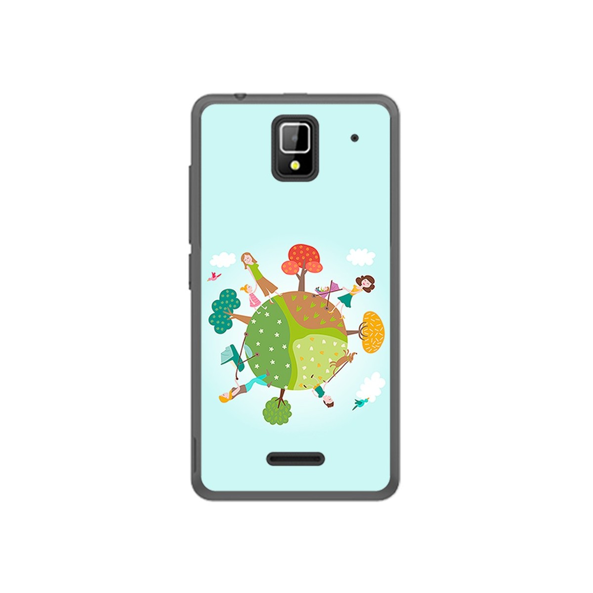 Funda Gel Tpu para Orange Rise 33 Diseño Familia Dibujos