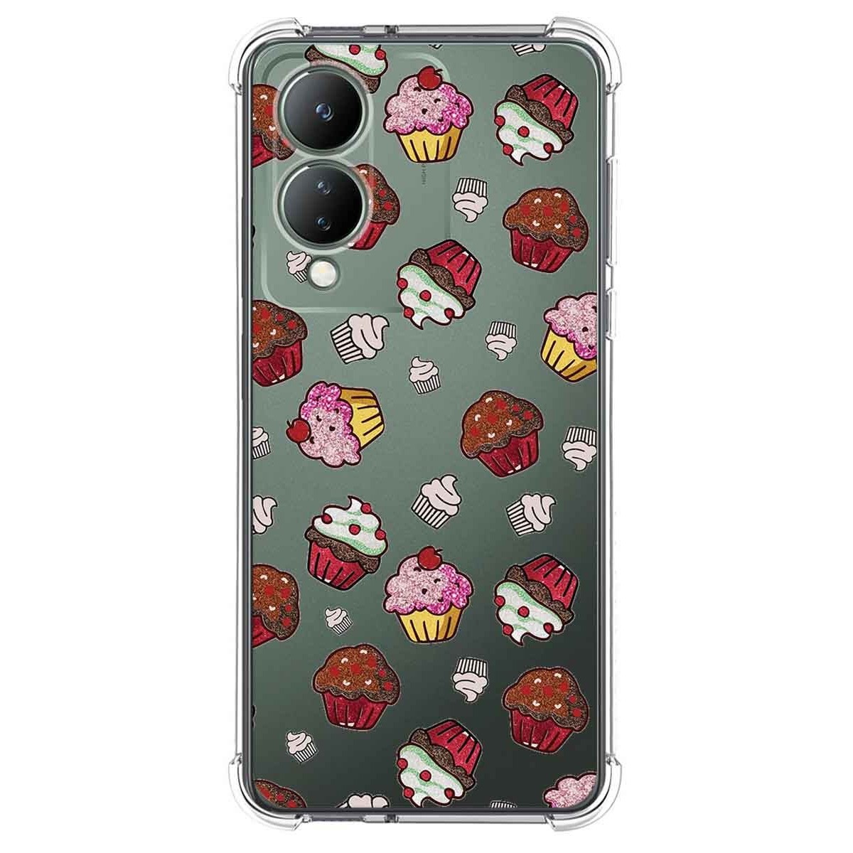Funda Silicona Antigolpes para Vivo Y17s diseño Muffins Dibujos