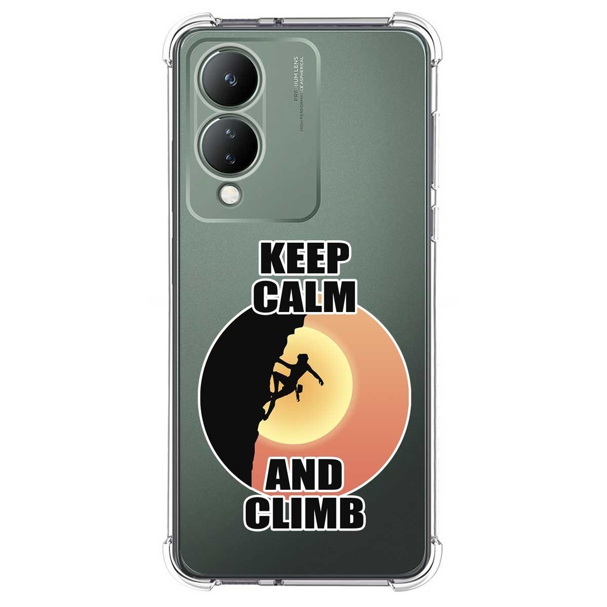Funda Silicona Antigolpes para Vivo Y17s diseño Mujer Escalada Dibujos