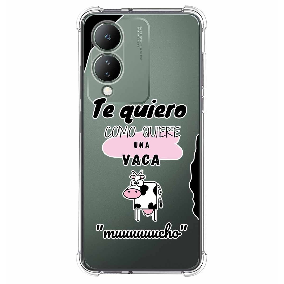 Funda Silicona Antigolpes para Vivo Y17s diseño Vaca Dibujos