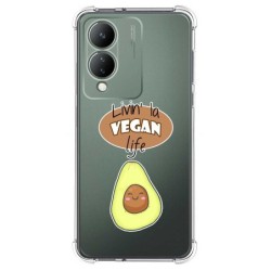 Funda Silicona Antigolpes para Vivo Y17s diseño Vegan Life Dibujos