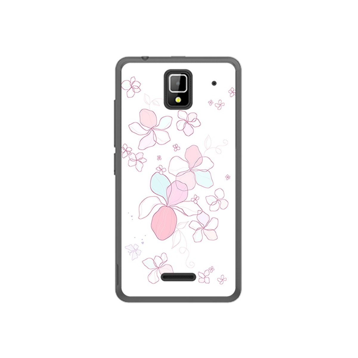 Funda Gel Tpu para Orange Rise 33 Diseño Flores Minimal Dibujos