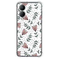 Funda Silicona Antigolpes para Vivo Y17s diseño Flores 01 Dibujos