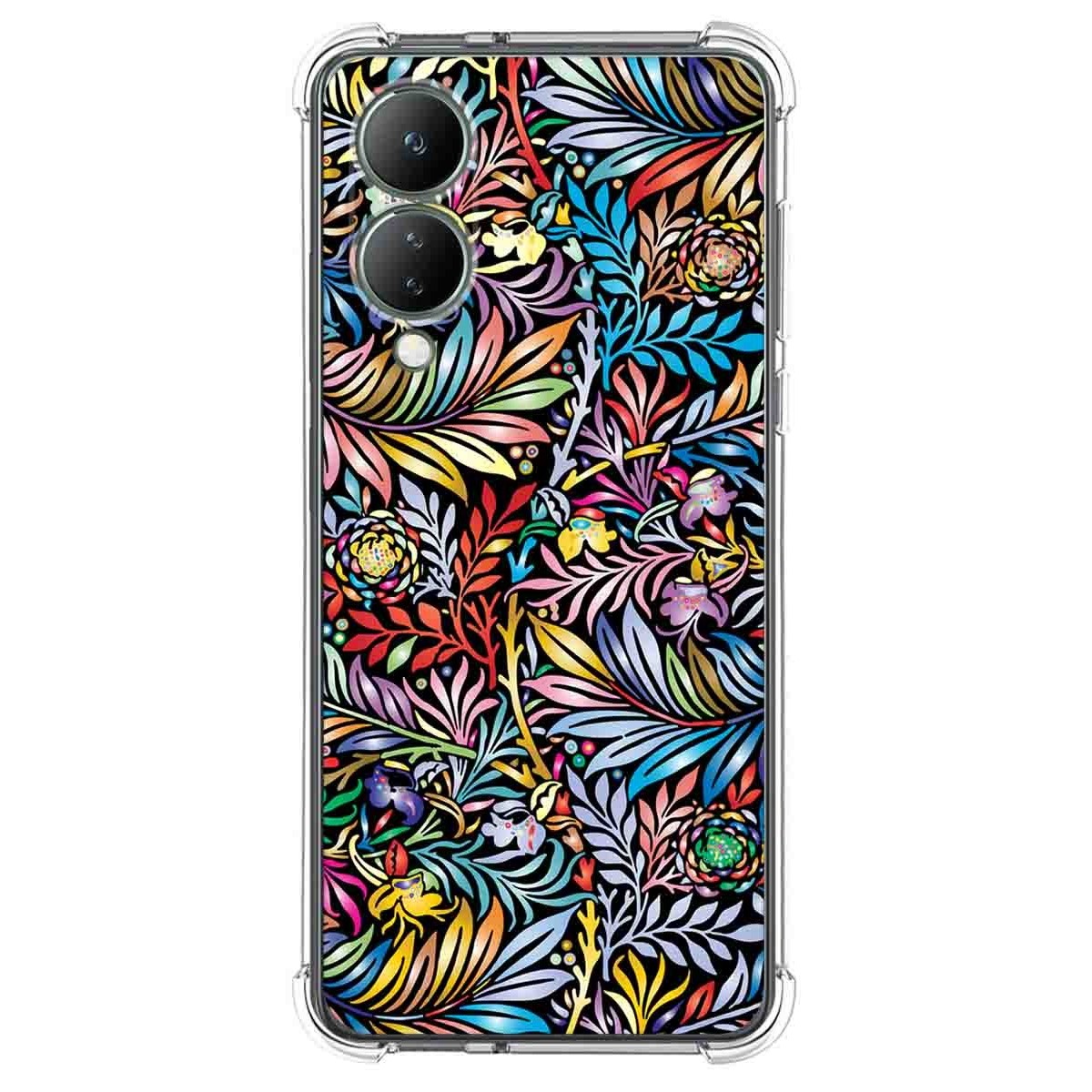 Funda Silicona Antigolpes para Vivo Y17s diseño Flores 04 Dibujos