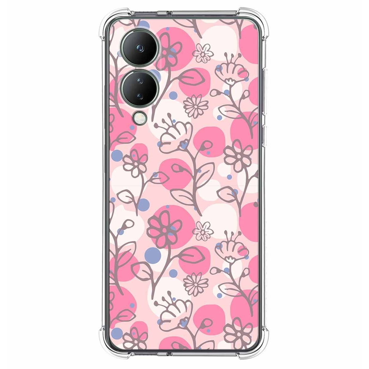 Funda Silicona Antigolpes para Vivo Y17s diseño Flores 07 Dibujos