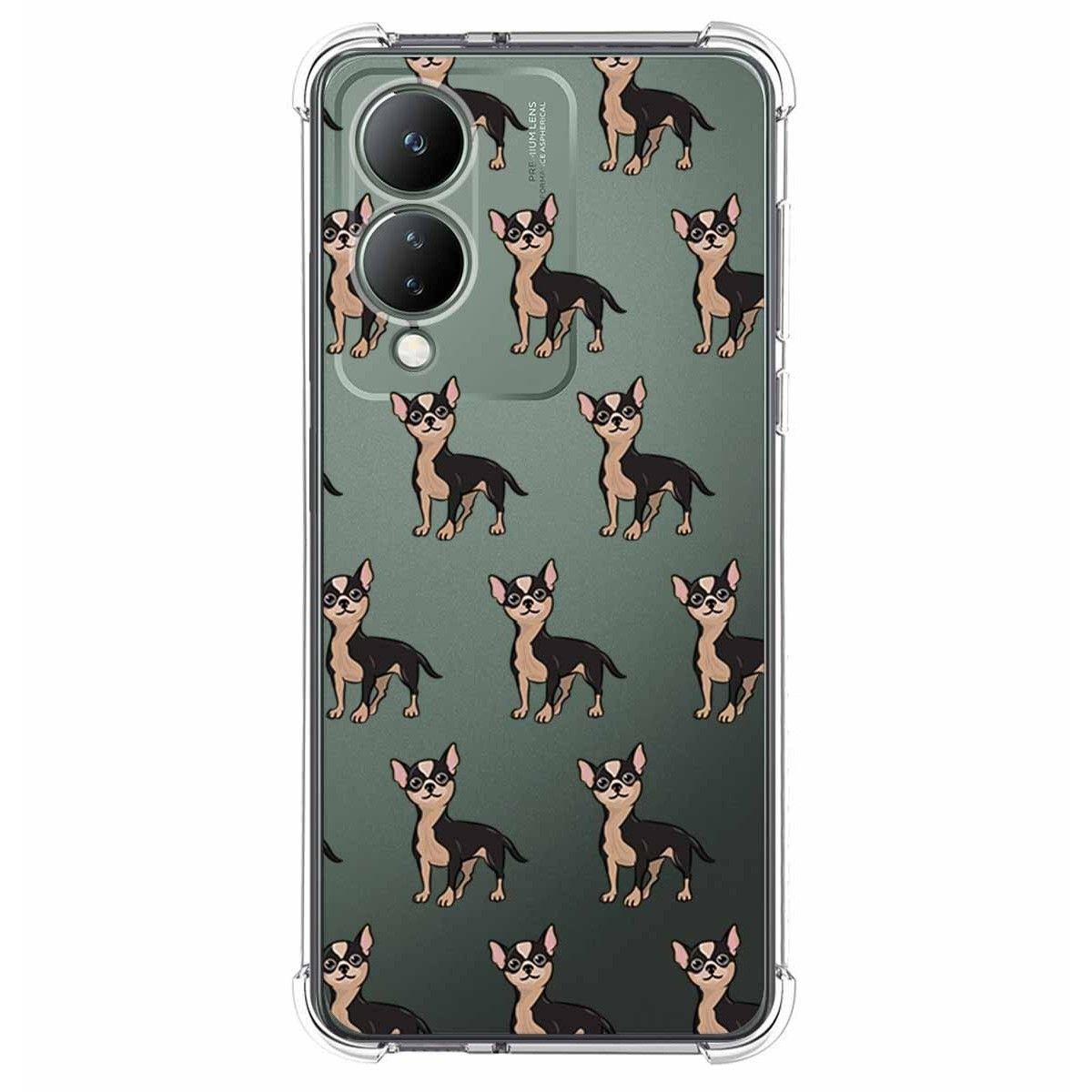 Funda Silicona Antigolpes para Vivo Y17s diseño Perros 11 Dibujos