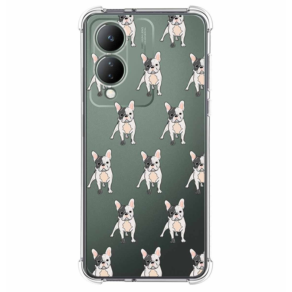 Funda Silicona Antigolpes para Vivo Y17s diseño Perros 12 Dibujos