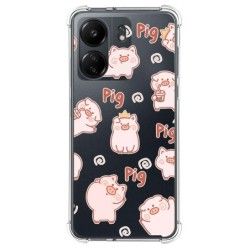 Funda Silicona Antigolpes para Xiaomi Redmi 13C diseño Cerdos Dibujos