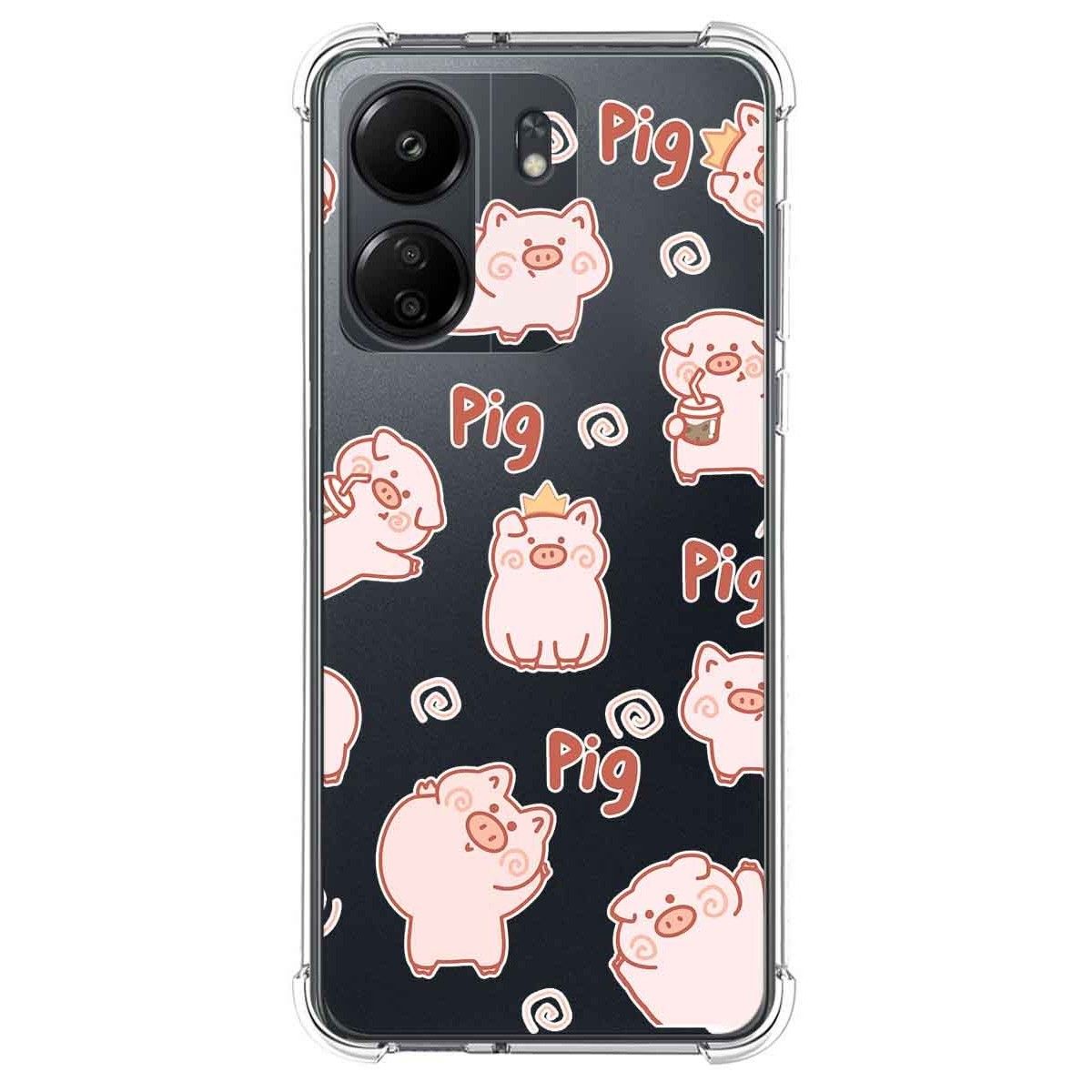 Funda Silicona Antigolpes para Xiaomi Redmi 13C diseño Cerdos Dibujos
