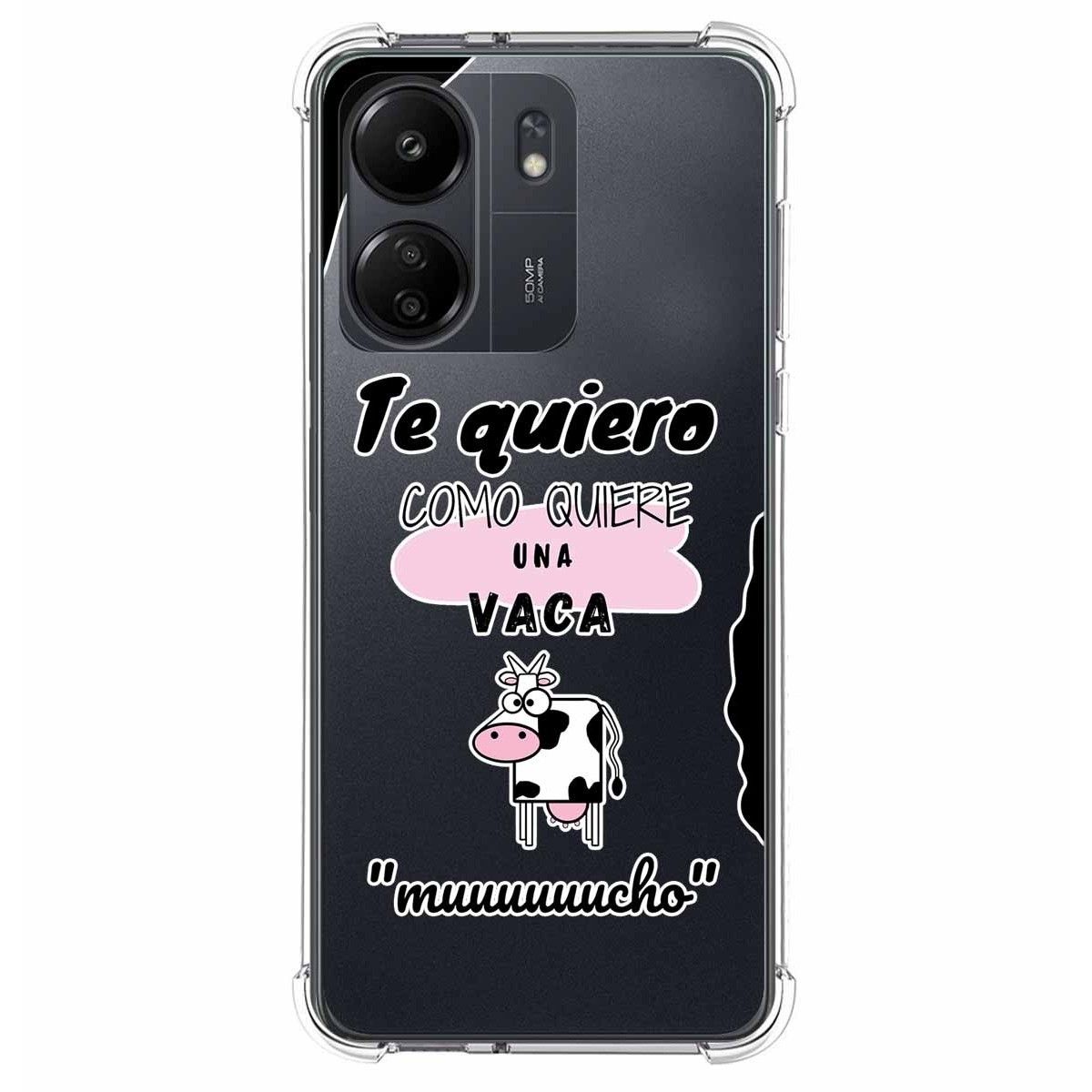 Funda Silicona Antigolpes para Xiaomi Redmi 13C diseño Vaca Dibujos