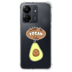 Funda Silicona Antigolpes para Xiaomi Redmi 13C diseño Vegan Life Dibujos