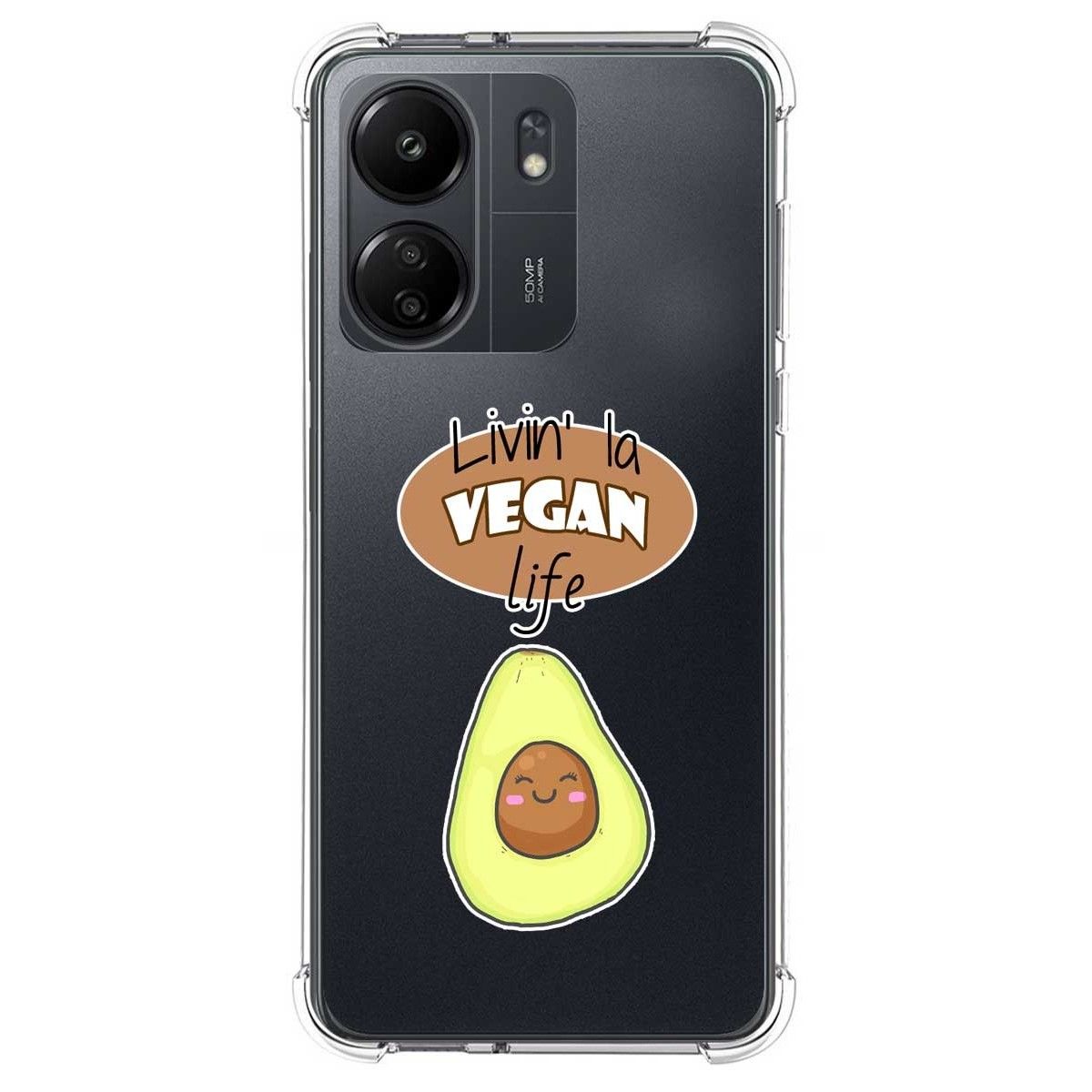 Funda Silicona Antigolpes para Xiaomi Poco C65 diseño Vegan Life Dibujos