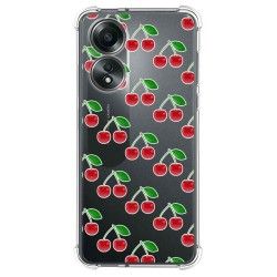 Funda Silicona Antigolpes para Oppo A58 4G diseño Cerezas Dibujos