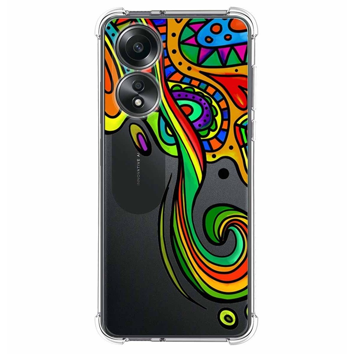 Funda Silicona Antigolpes para Oppo A58 4G diseño Colores Dibujos