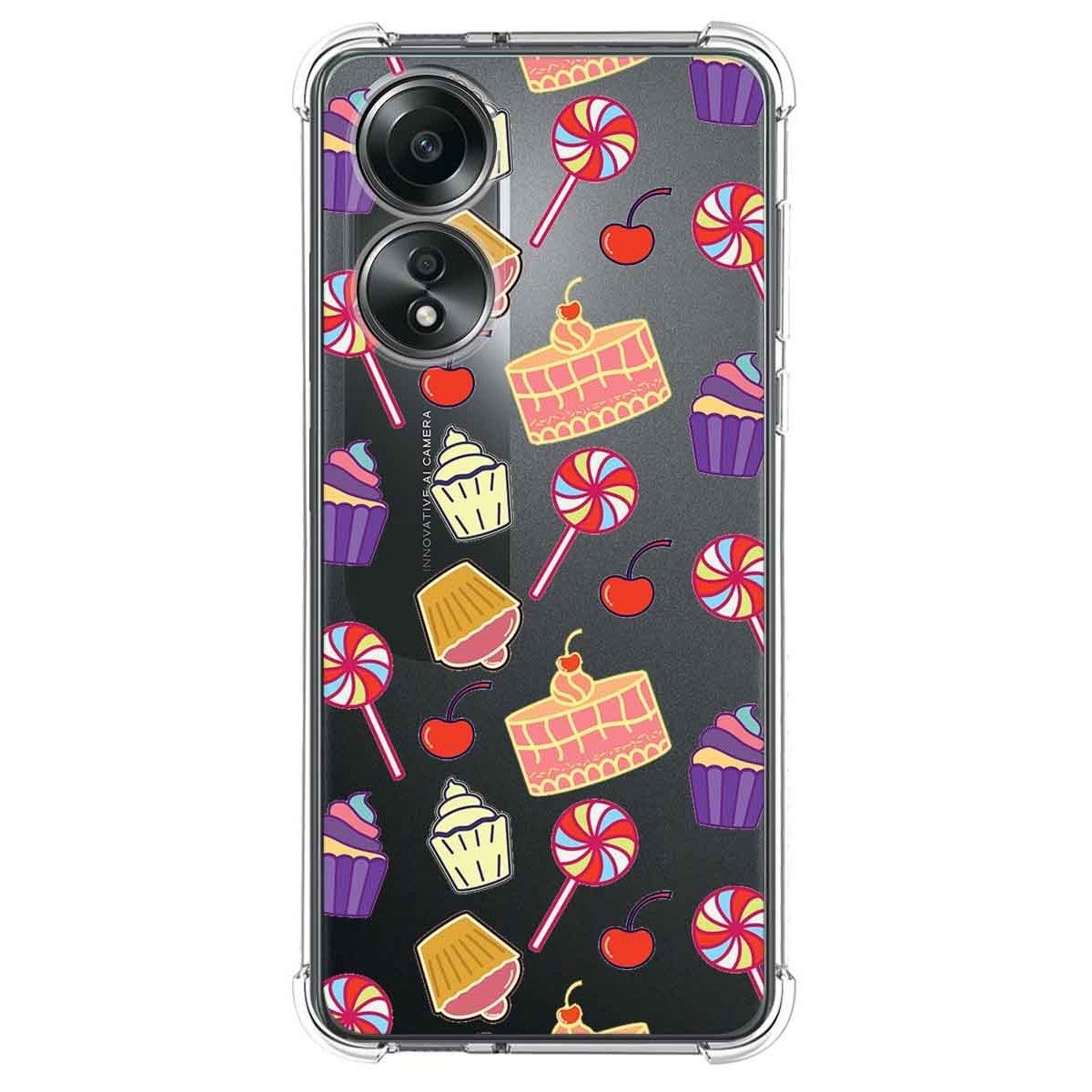Funda Silicona Antigolpes para Oppo A58 4G diseño Dulces 01 Dibujos