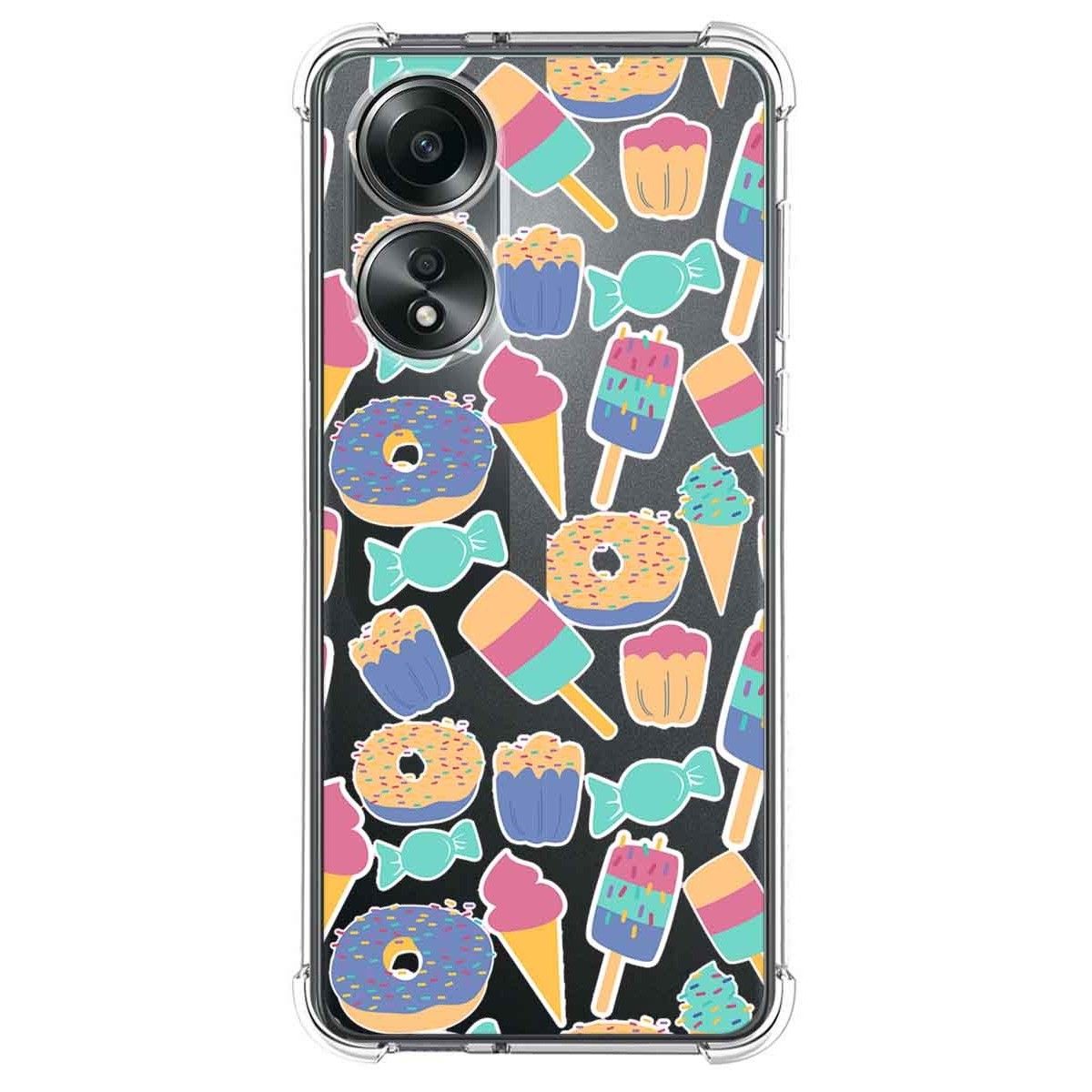 Funda Silicona Antigolpes para Oppo A58 4G diseño Dulces 02 Dibujos