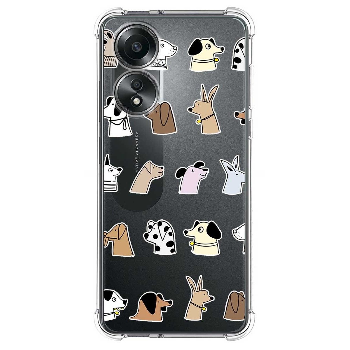 Funda Silicona Antigolpes para Oppo A58 4G diseño Perros Dibujos