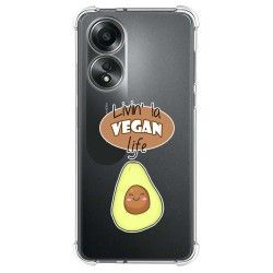 Funda Silicona Antigolpes para Oppo A58 4G diseño Vegan Life Dibujos
