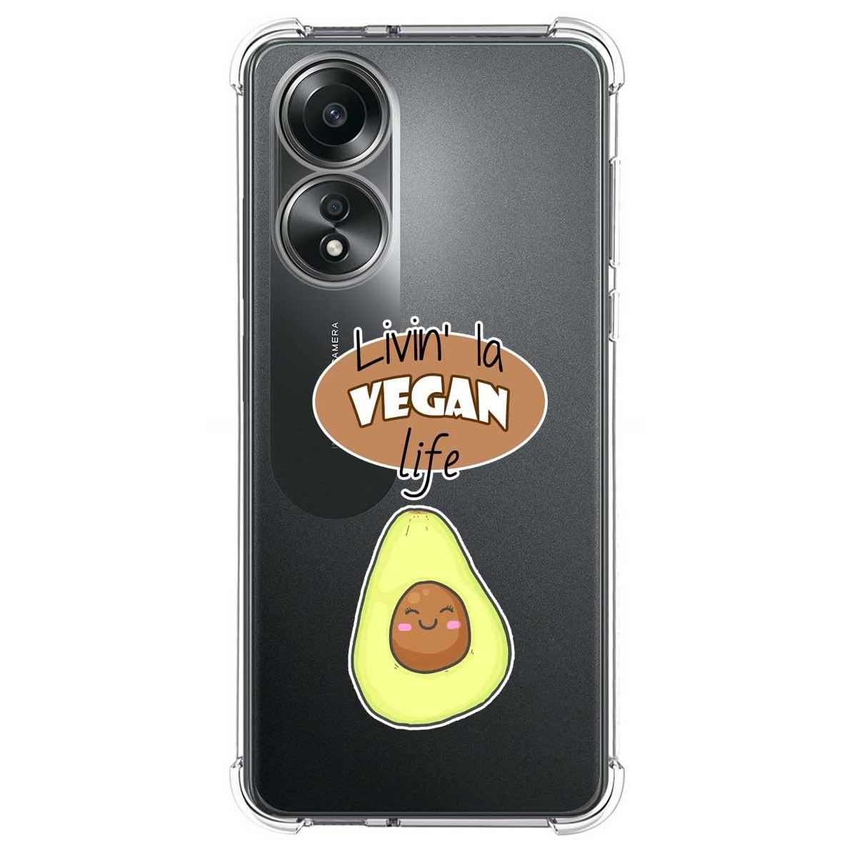 Funda Silicona Antigolpes para Oppo A58 4G diseño Vegan Life Dibujos