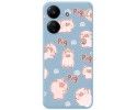 Funda Silicona Líquida Azul para Xiaomi Redmi 13C diseño Cerdos Dibujos