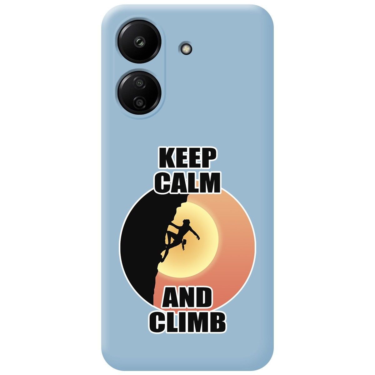 Funda Silicona Líquida Azul para Xiaomi Redmi 13C diseño Mujer Escalada Dibujos