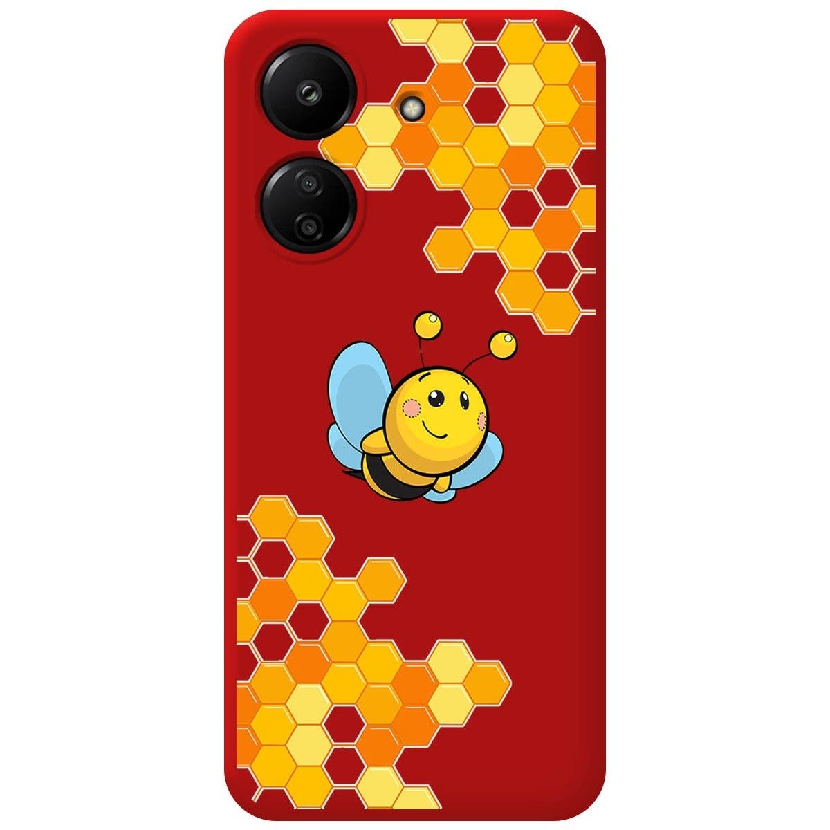 Funda Silicona Líquida Roja para Xiaomi Redmi 13C diseño Abeja Dibujos