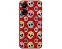 Funda Silicona Líquida Roja para Xiaomi Redmi 13C diseño Catrina Dibujos