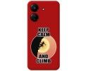 Funda Silicona Líquida Roja para Xiaomi Redmi 13C diseño Mujer Escalada Dibujos
