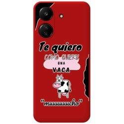Funda Silicona Líquida Roja para Xiaomi Redmi 13C diseño Vaca Dibujos