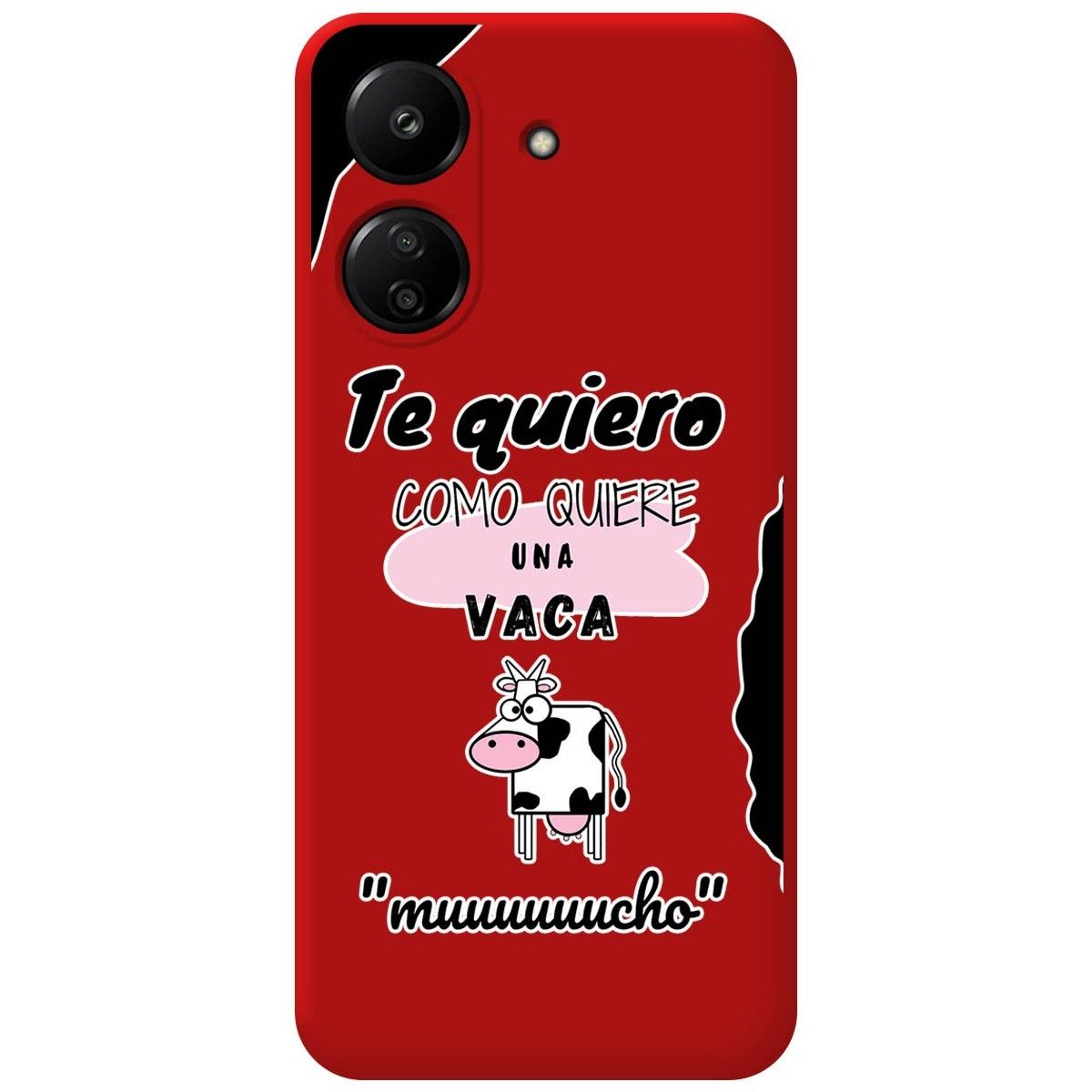 Funda Silicona Líquida Roja para Xiaomi Redmi 13C diseño Vaca Dibujos
