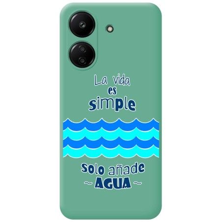 Funda Silicona Líquida Verde para Xiaomi Redmi 13C diseño Agua Dibujos