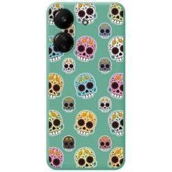 Funda Silicona Líquida Verde para Xiaomi Redmi 13C diseño Catrina Dibujos