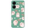 Funda Silicona Líquida Verde para Xiaomi Redmi 13C diseño Cerdos Dibujos
