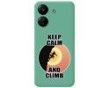 Funda Silicona Líquida Verde para Xiaomi Redmi 13C diseño Mujer Escalada Dibujos