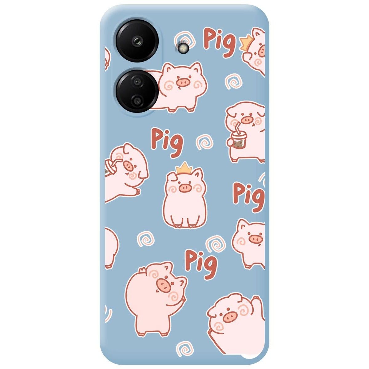 Funda Silicona Líquida Azul para Xiaomi Poco C65 diseño Cerdos Dibujos