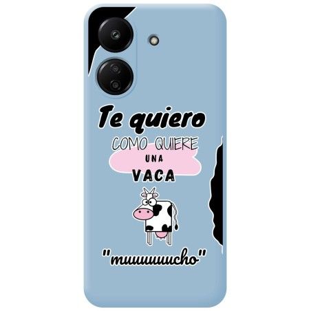 Funda Silicona Líquida Azul para Xiaomi Poco C65 diseño Vaca Dibujos