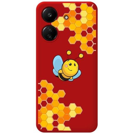 Funda Silicona Líquida Roja para Xiaomi Poco C65 diseño Abeja Dibujos