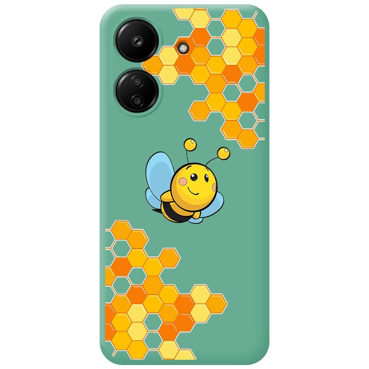Funda Silicona Líquida Verde para Xiaomi Poco C65 diseño Abeja Dibujos