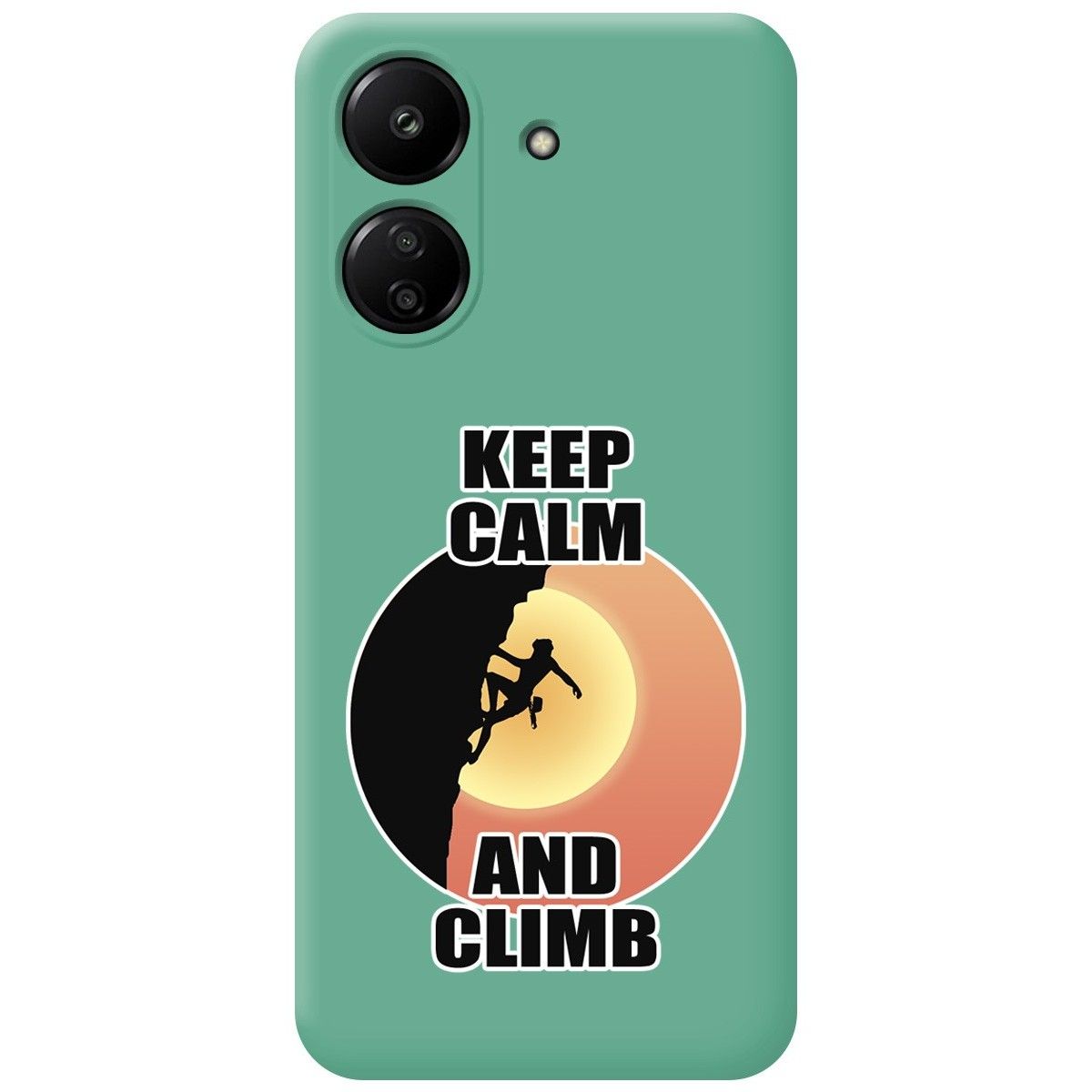 Funda Silicona Líquida Verde para Xiaomi Poco C65 diseño Mujer Escalada Dibujos