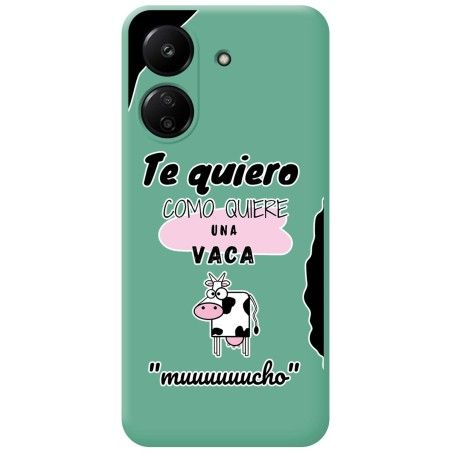 Funda Silicona Líquida Verde para Xiaomi Poco C65 diseño Vaca Dibujos